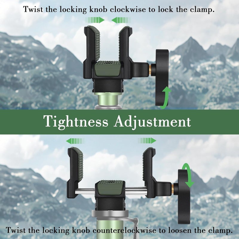 Manbily U-7 Shooting Saddle for Hunting Tripod, Aluminum Alloy Universal Rest Head Clamp Mount, Arca-Swiss Compatibility Base for monopod, Green - Image 2